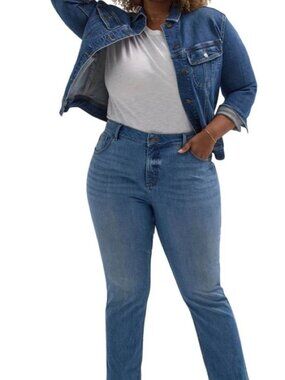 Lee Plus Size midRise Straight Leg Jeans in blue